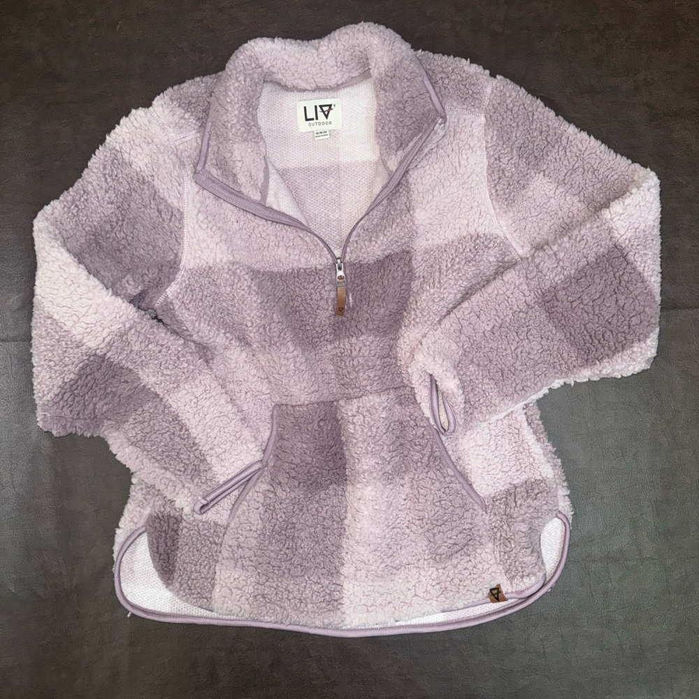 Fuzzy Checkered Sweater